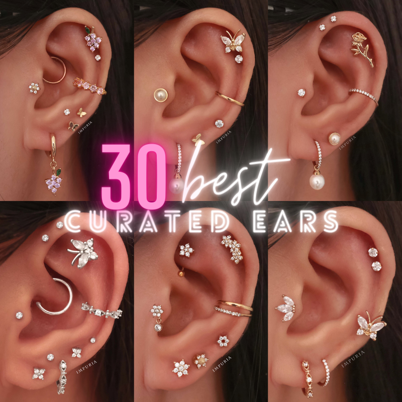 different types of cute ear piercings