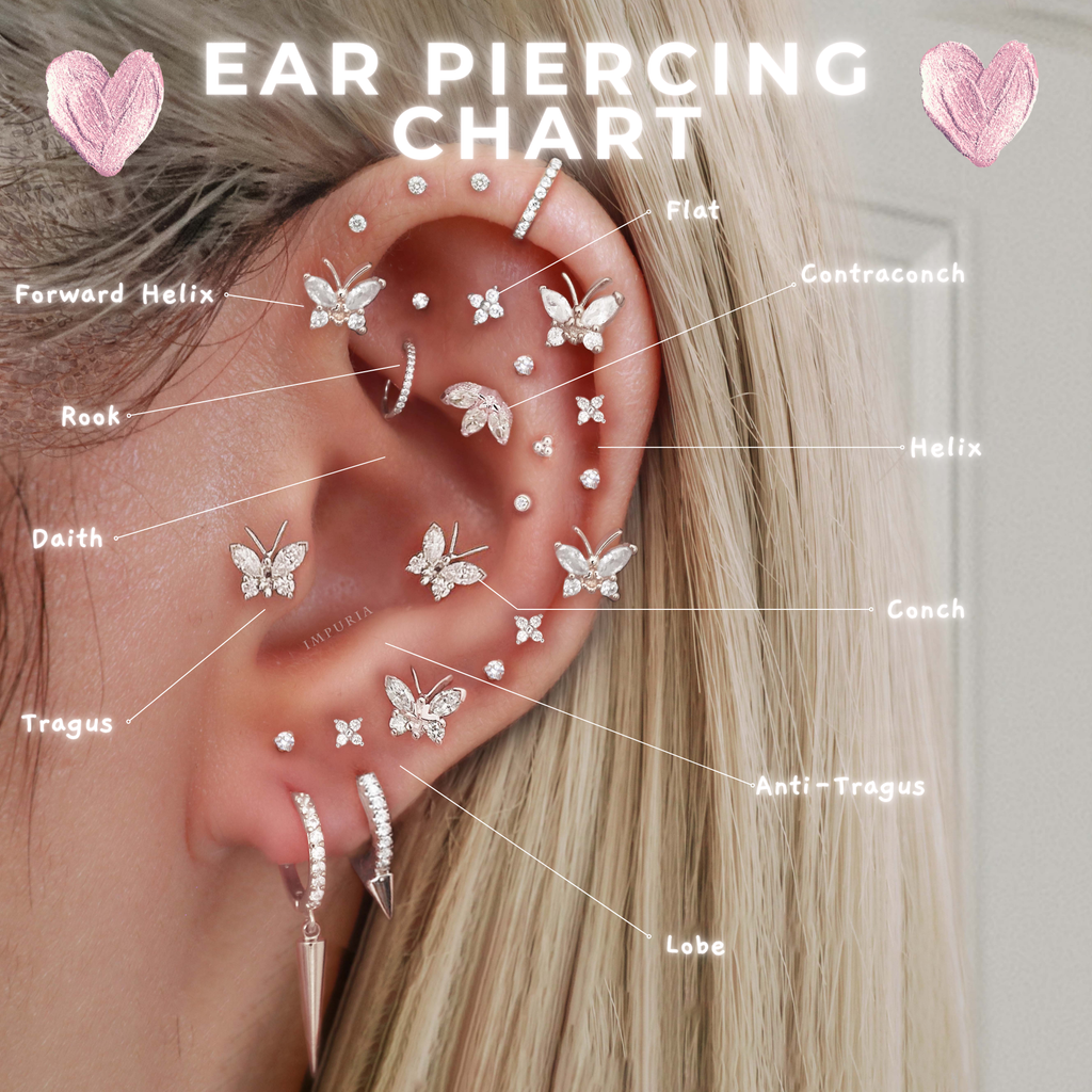 All fashion types of body piercings