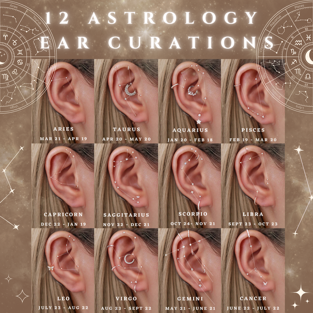 12 Astrology Constellation Ear Piercing Curation Ideas Impuria Earrings 7330