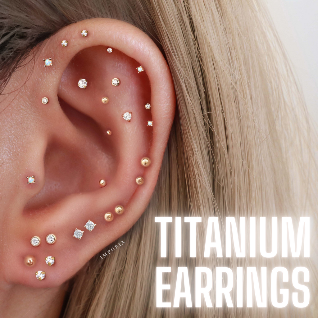 Titanium Ear Piercing Jewelry Earrings Impuria Ear Piercing