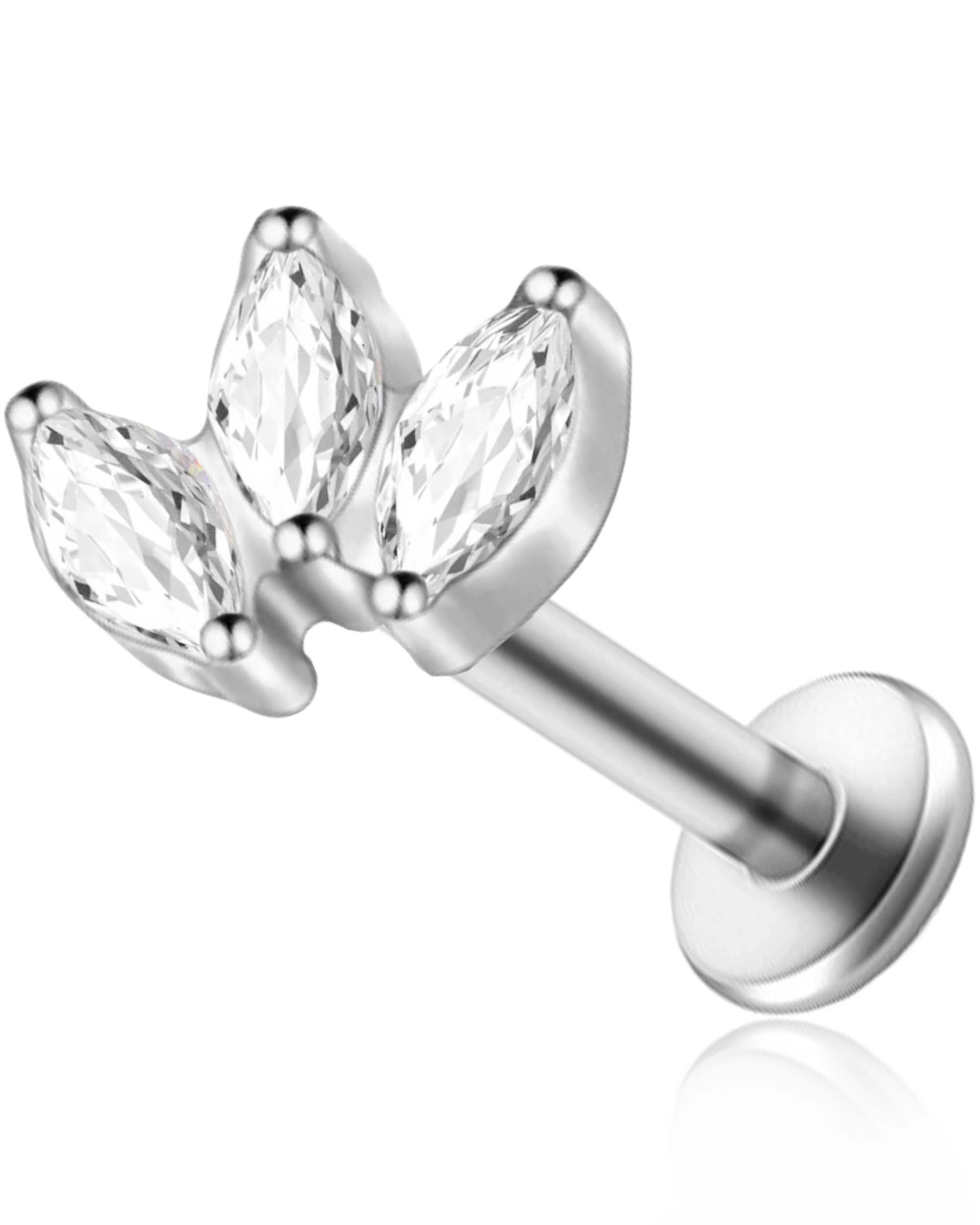 Alma Marquise Flat Back Stud