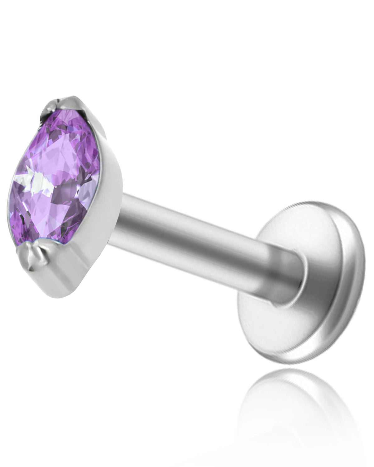 Small Marquise Crystal Titanium Ear Piercing Earring Stud 16G Internally Threaded - www.Impuria.com #earpiercings