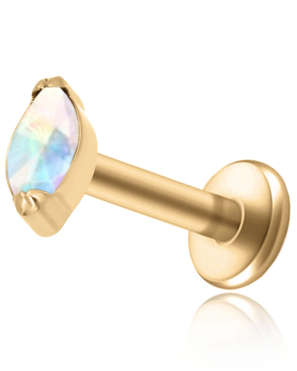 Small Marquise Crystal Titanium Ear Piercing Earring Stud 16G Internally Threaded - www.Impuria.com #earpiercings