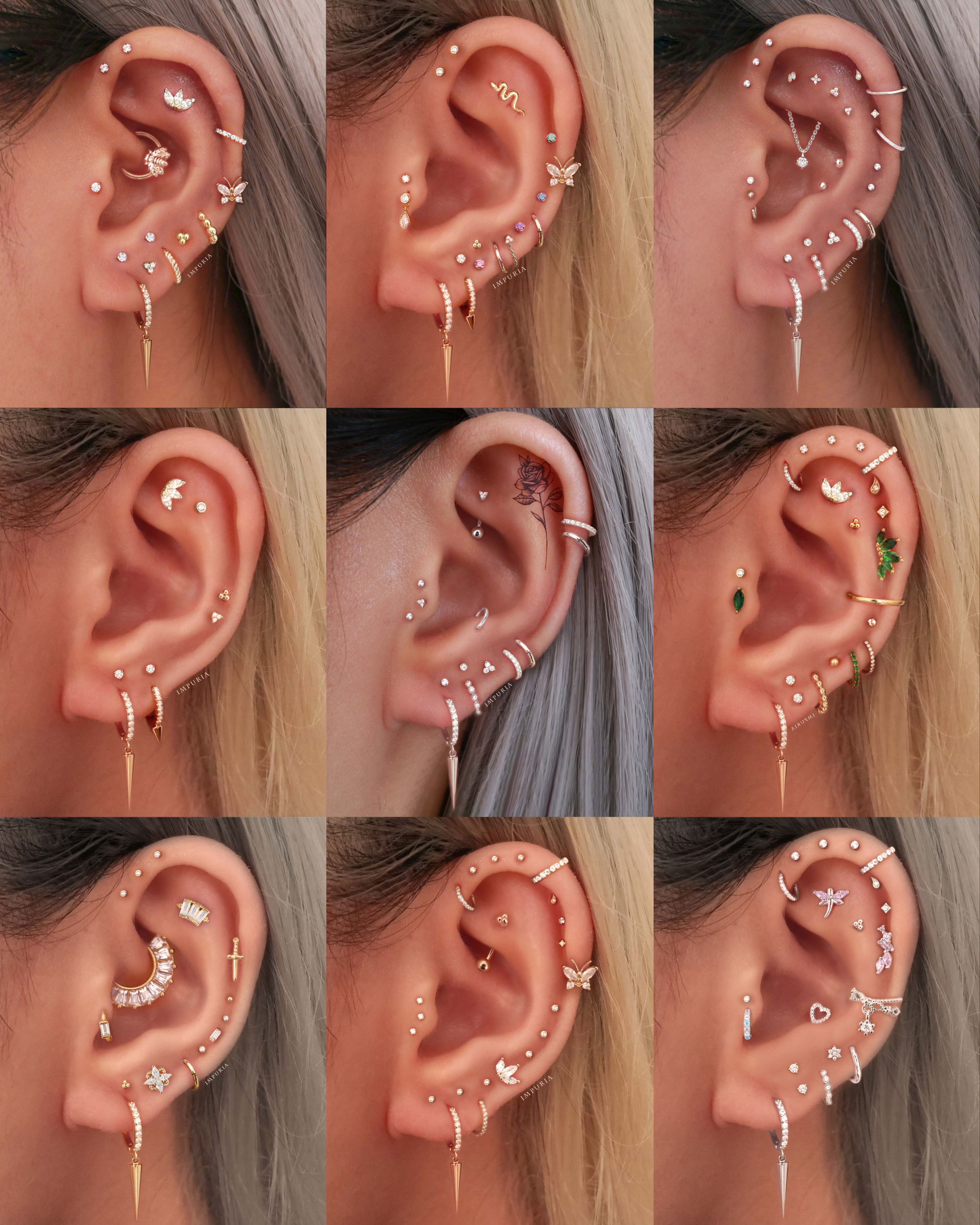 Spike Huggie Hoop Earrings for Women Unique Ear Curation Piercing Ideas for Women - www.Impuria.com #earpiercings
