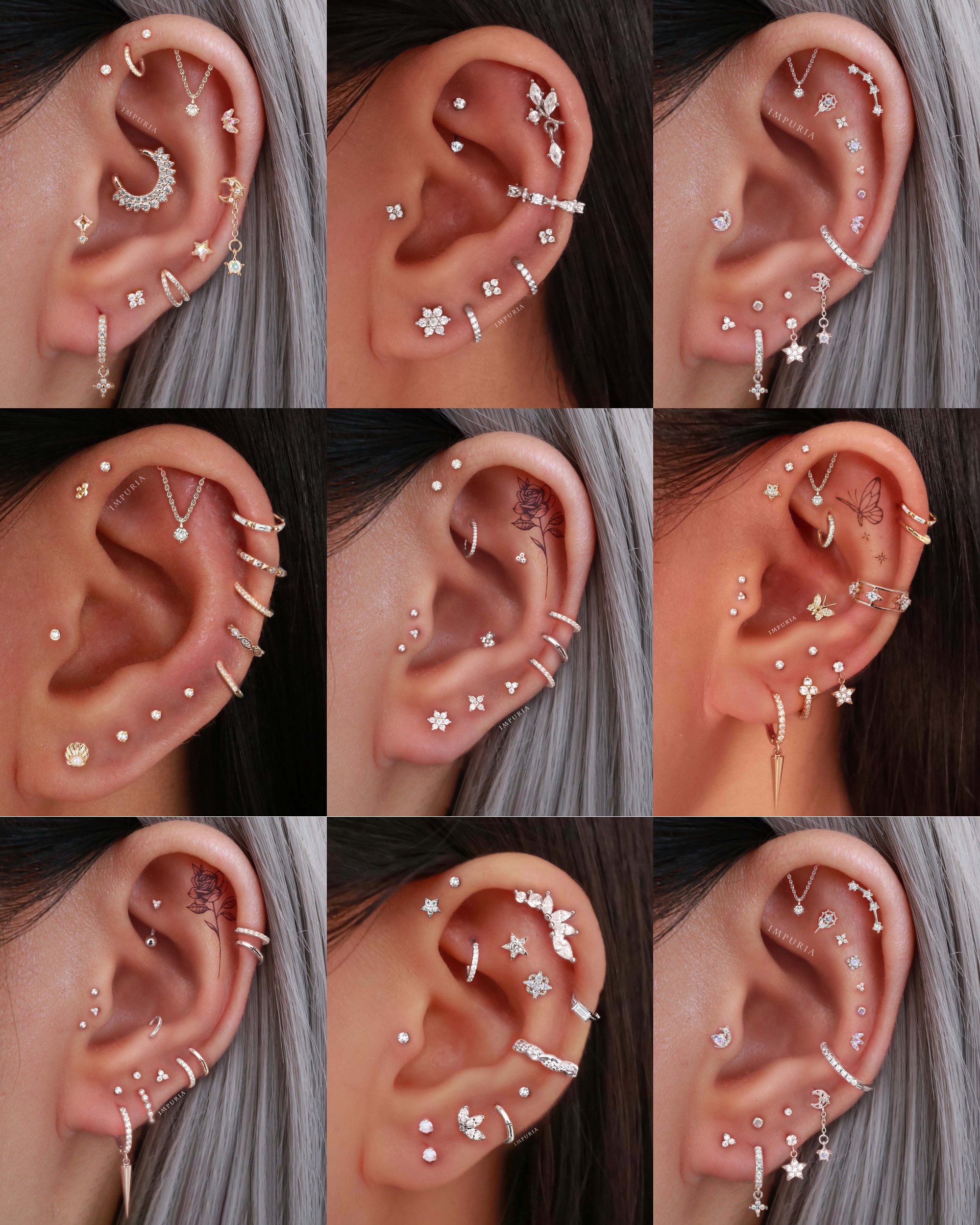 Helix Ring Hoop Earring Clicker - Cute Multiple Ear Piercing Ideas for Women - www.Impuria.com #earpiercings