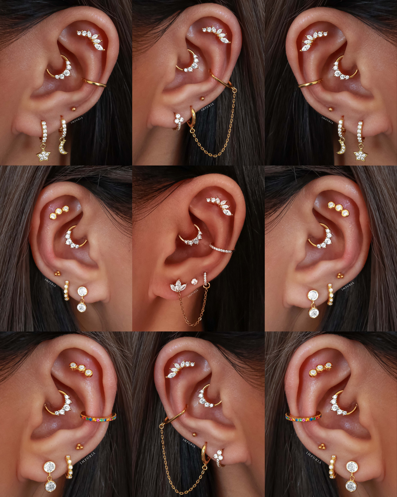 Daith Earrings Ring Hoop Clicker 16G Cute Multiple Ear Piercing Ideas for Women - www.impuria.com