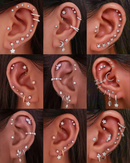 Star Cartilage Earring Stud Cute Multiple Ear Piercing Curation Ideas for Females - www.Impuria.com