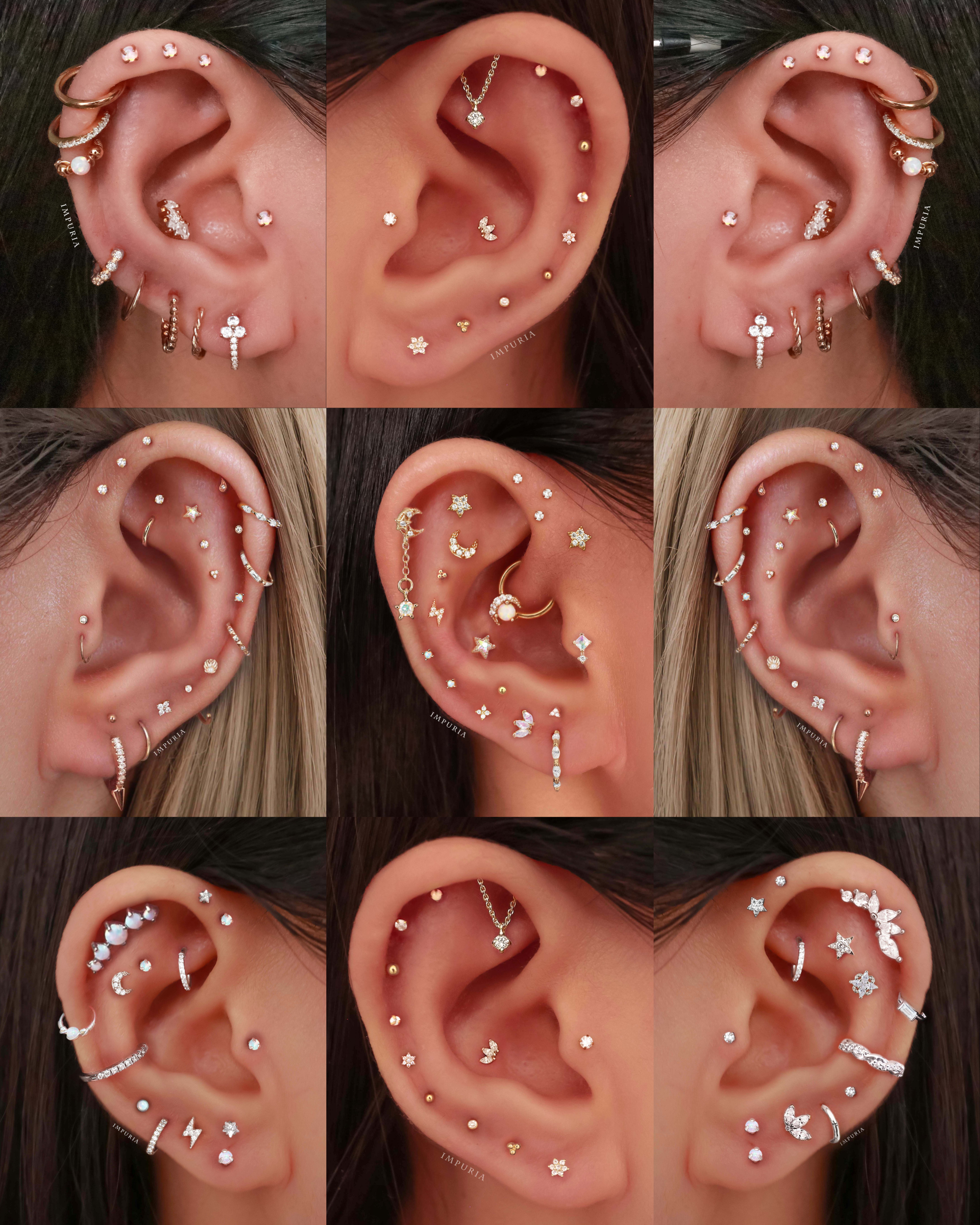 Cute Ear Piercing Jewelry Ideas for Women Opal Cartilage Helix Stud Earrings - www.Impuria.com #earpiercings