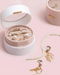 Sophia Cute Pink & White Small Round Jewelry Box