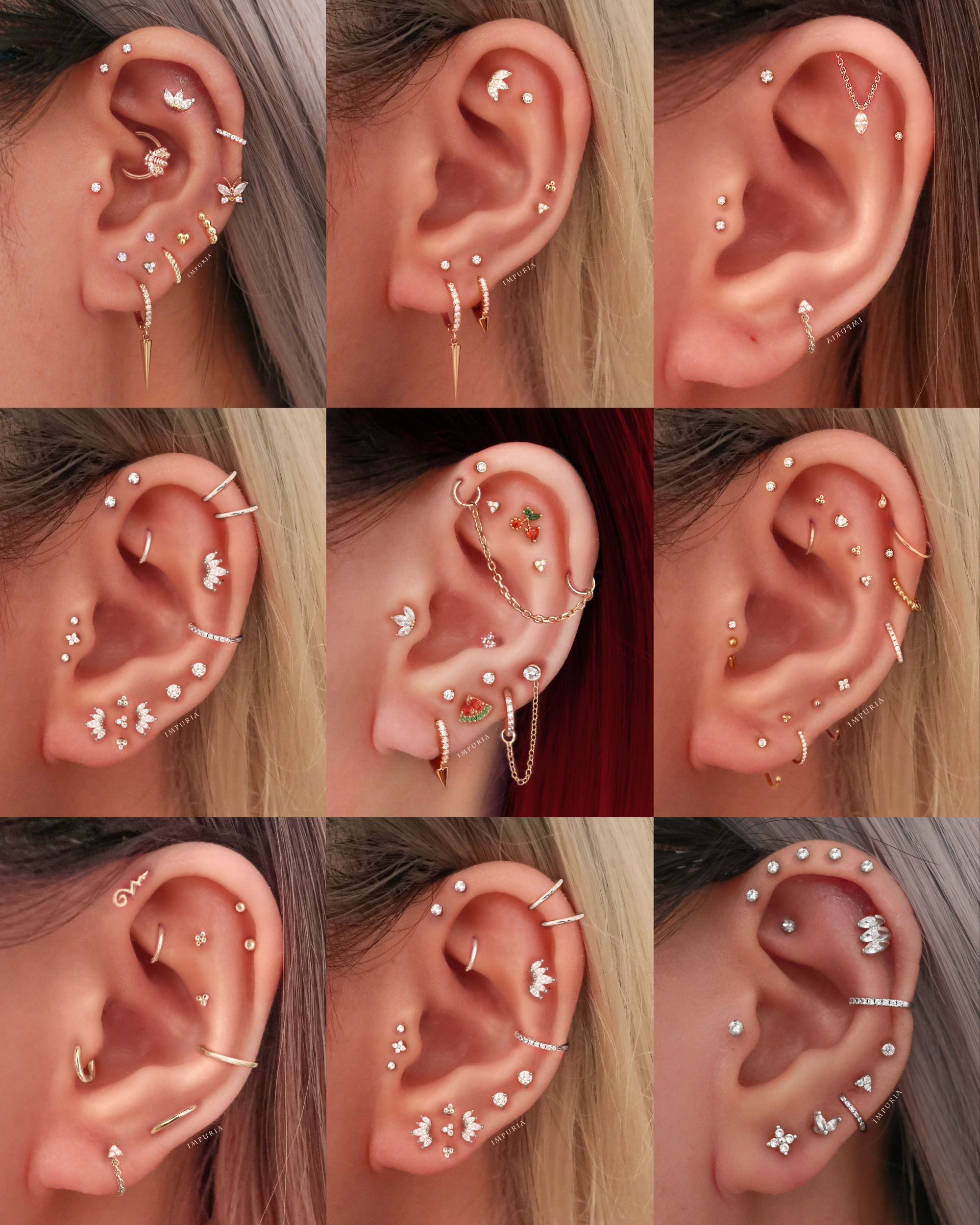 Tiny Cartilage Earrings & Cool Ear Piercing Ideas for Women - www.Impuria.com