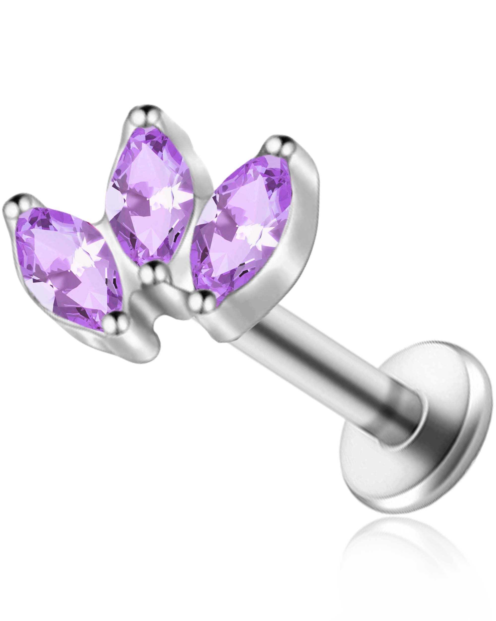 Alma Marquise Flat Back Stud
