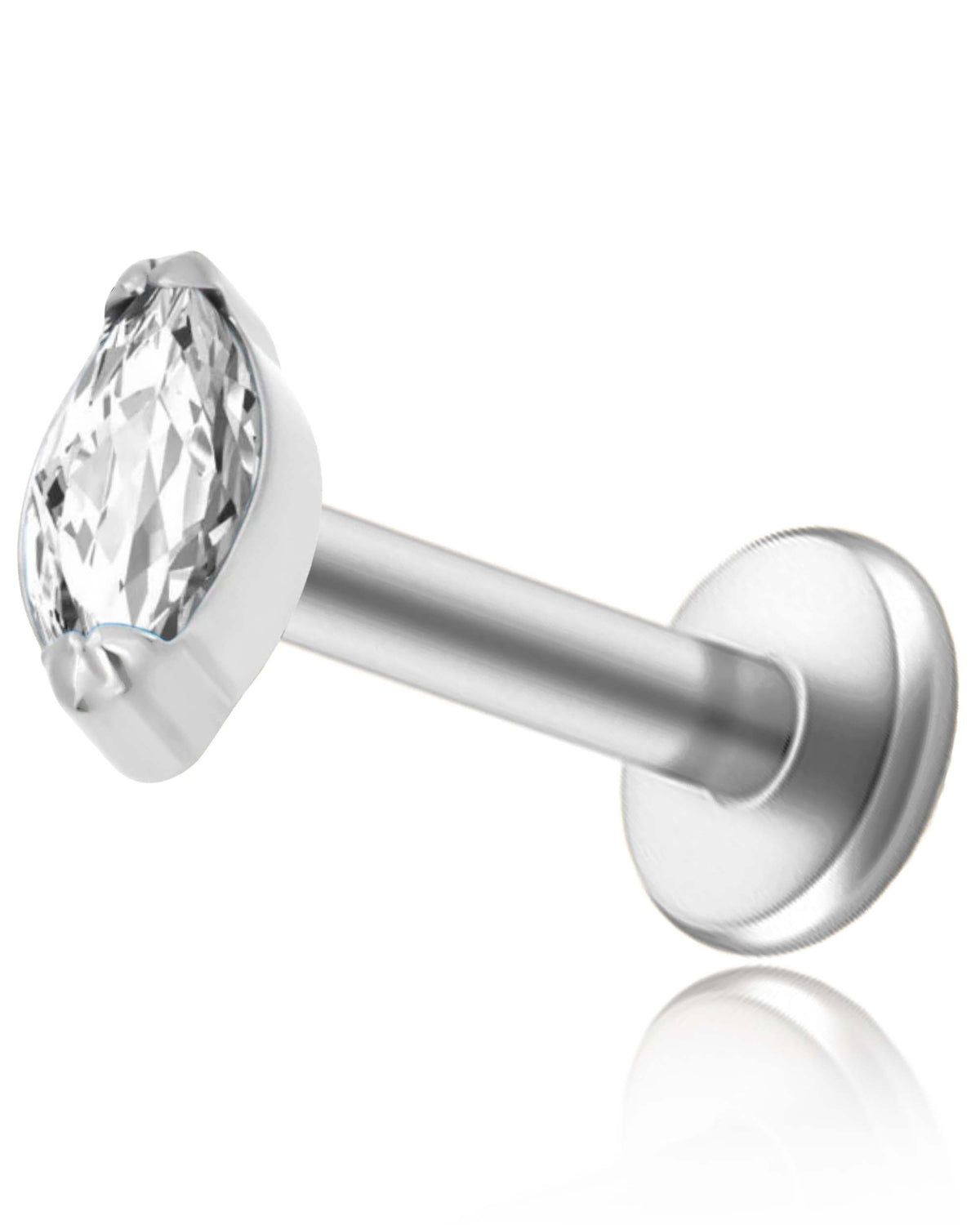 Small Marquise Crystal Titanium Ear Piercing Earring Stud 16G Internally Threaded - www.Impuria.com #earpiercings