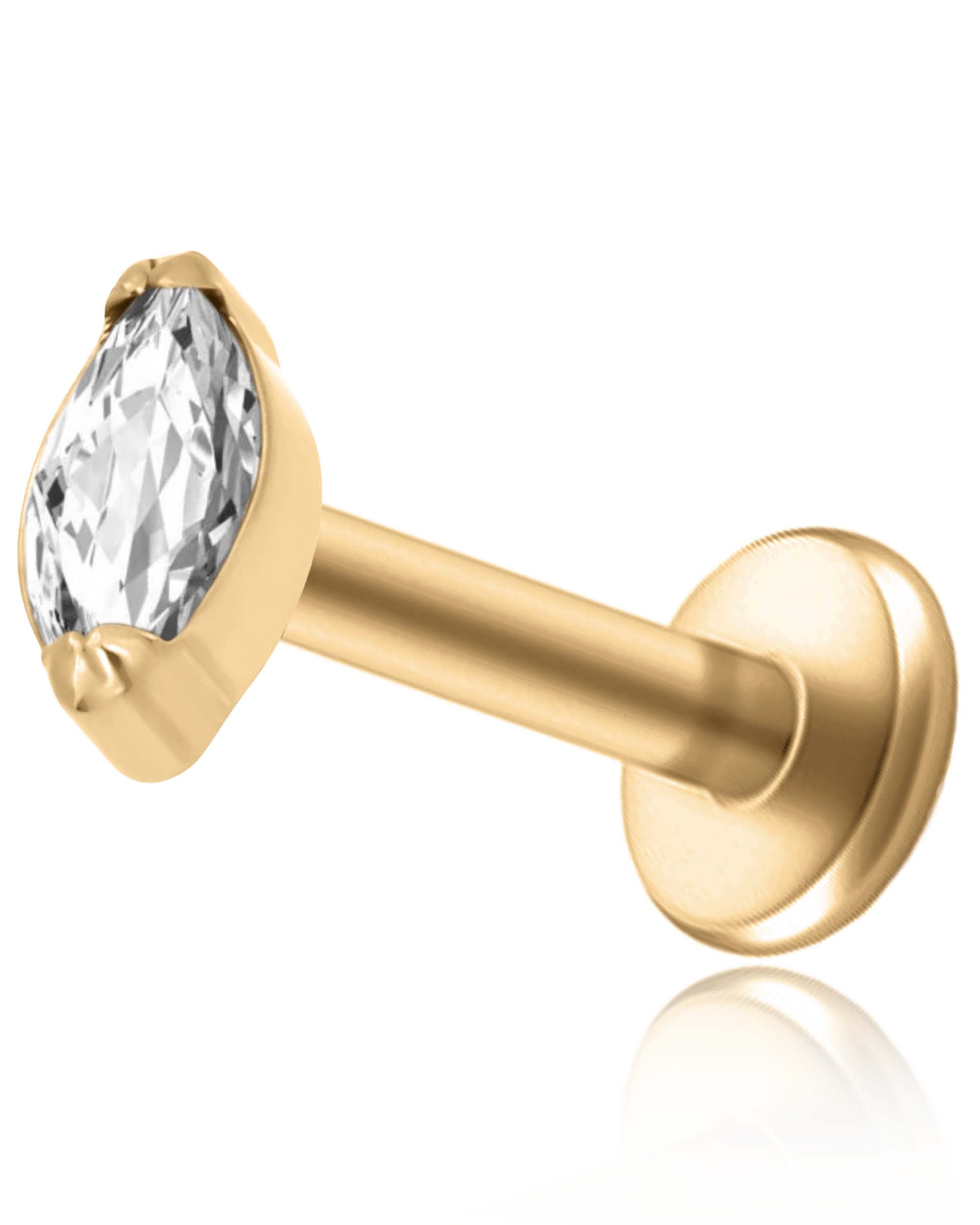Small Marquise Crystal Titanium Ear Piercing Earring Stud 16G Internally Threaded - www.Impuria.com #earpiercings