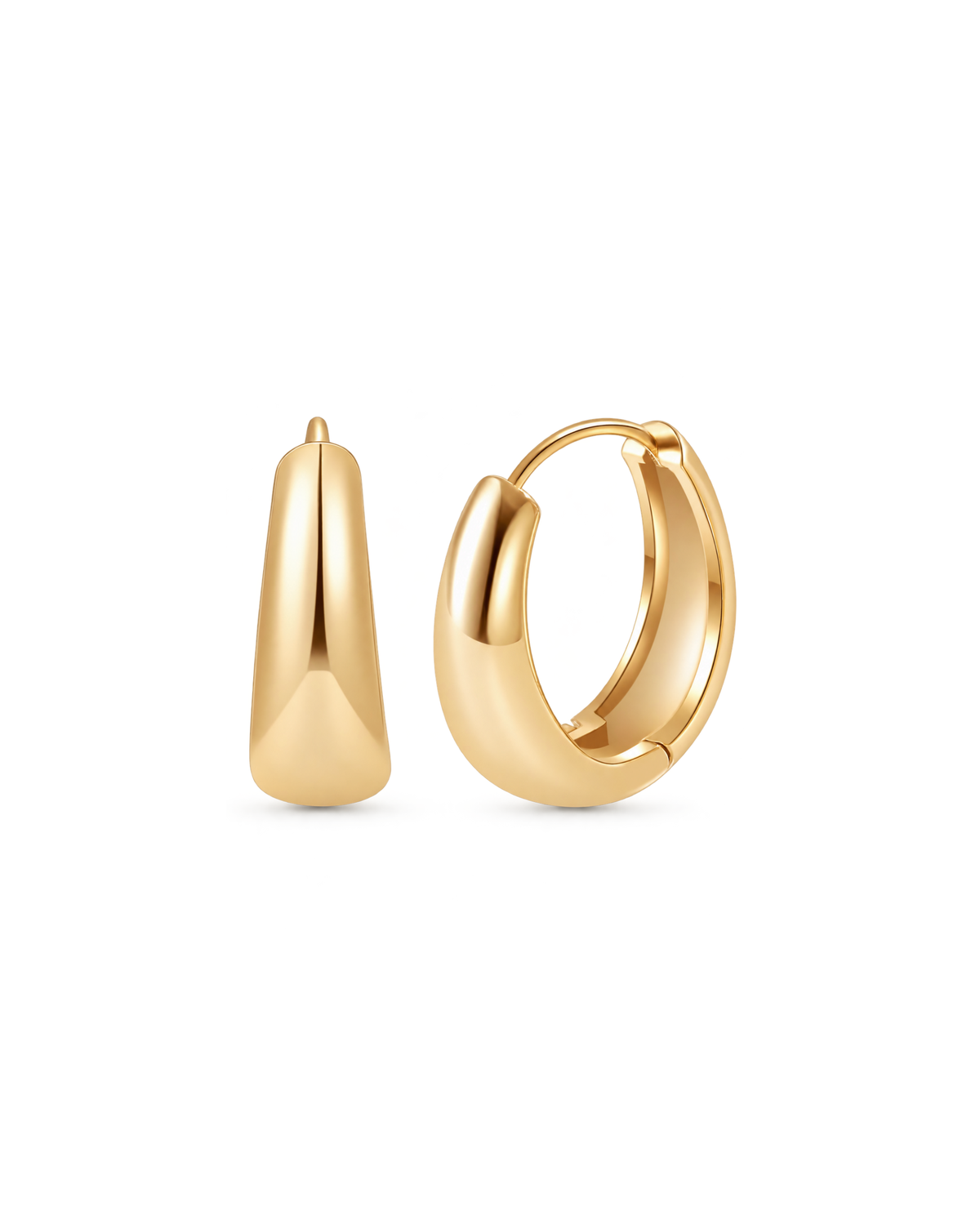 Brandy-Chunky-Dome-Polished-Huggie-Hoop-Earrings-Gold