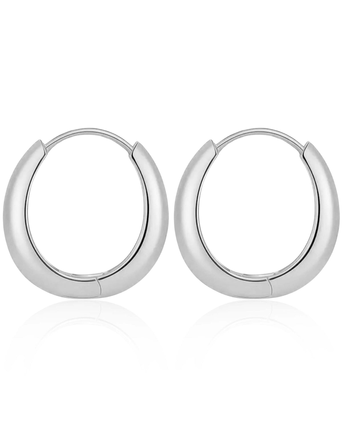 Thick Silver Huggie Hoop Earrings for Women - www.Impuria.com
