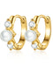 Devotion Pearl Crystal Huggie Hoop Earrings