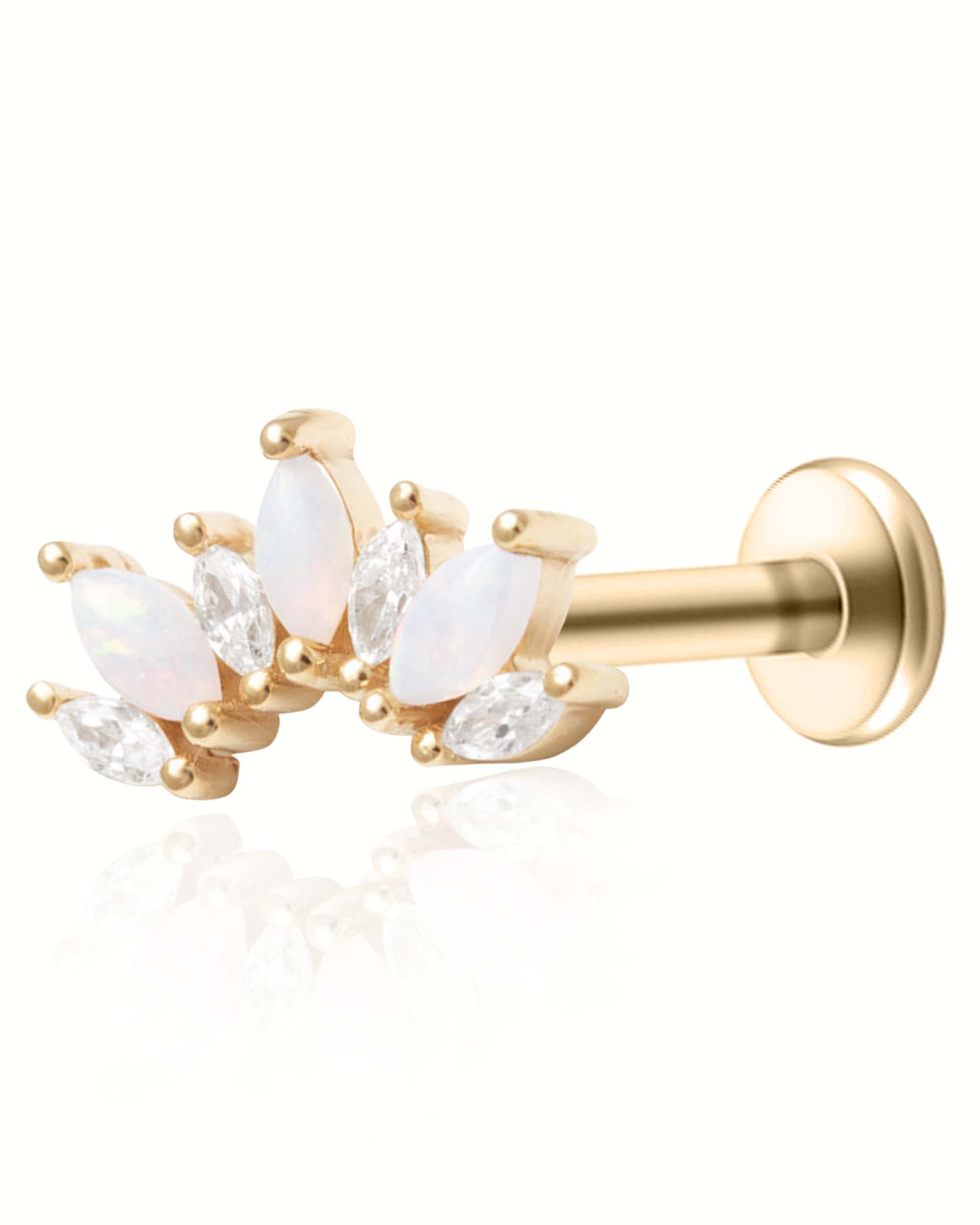 Enigma Opal Crystal Marquise Cluster Ear Piercing Earring Stud