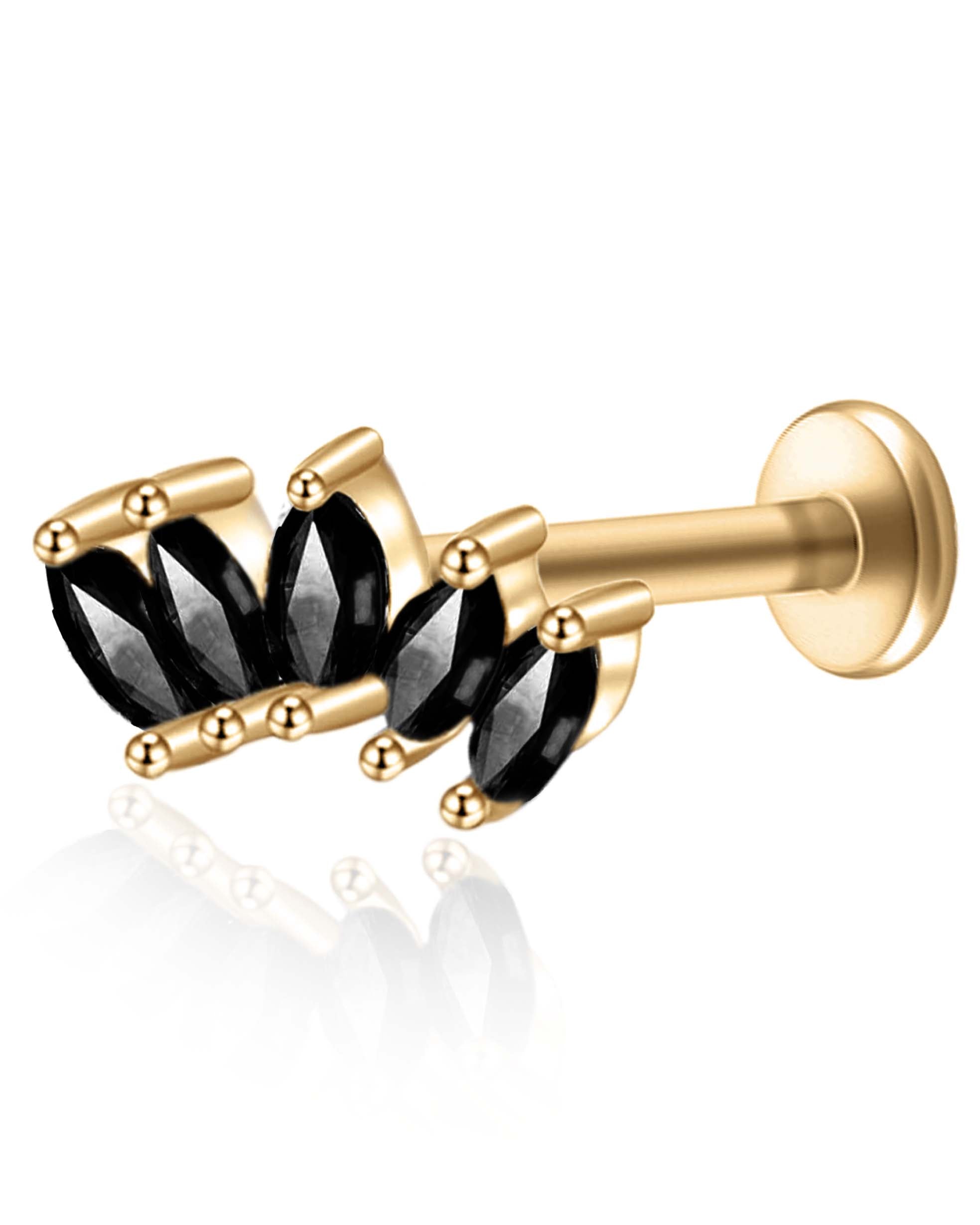 5 Marquise Titanium Ear Piercing Jewelry Cartilage Earring Stud 16G Internally Threaded - www.Impuria.com #earpiercings