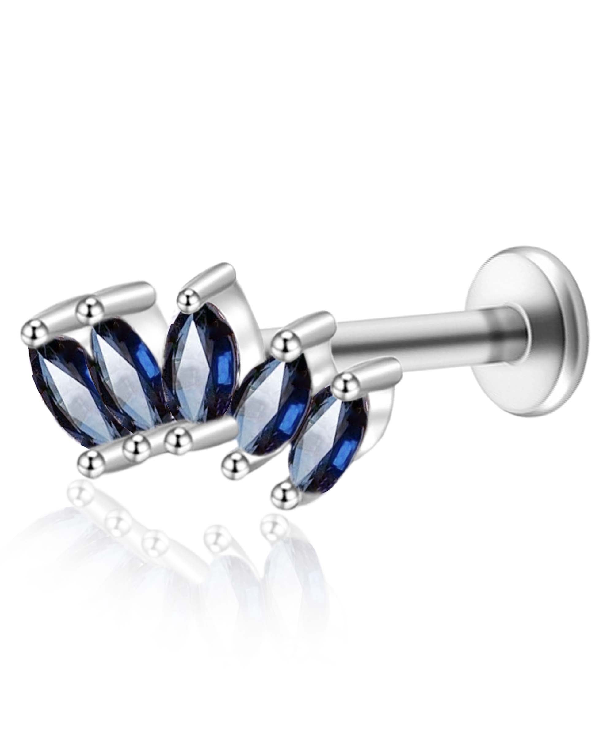5 Marquise Titanium Ear Piercing Jewelry Cartilage Earring Stud 16G Internally Threaded - www.Impuria.com #earpiercings