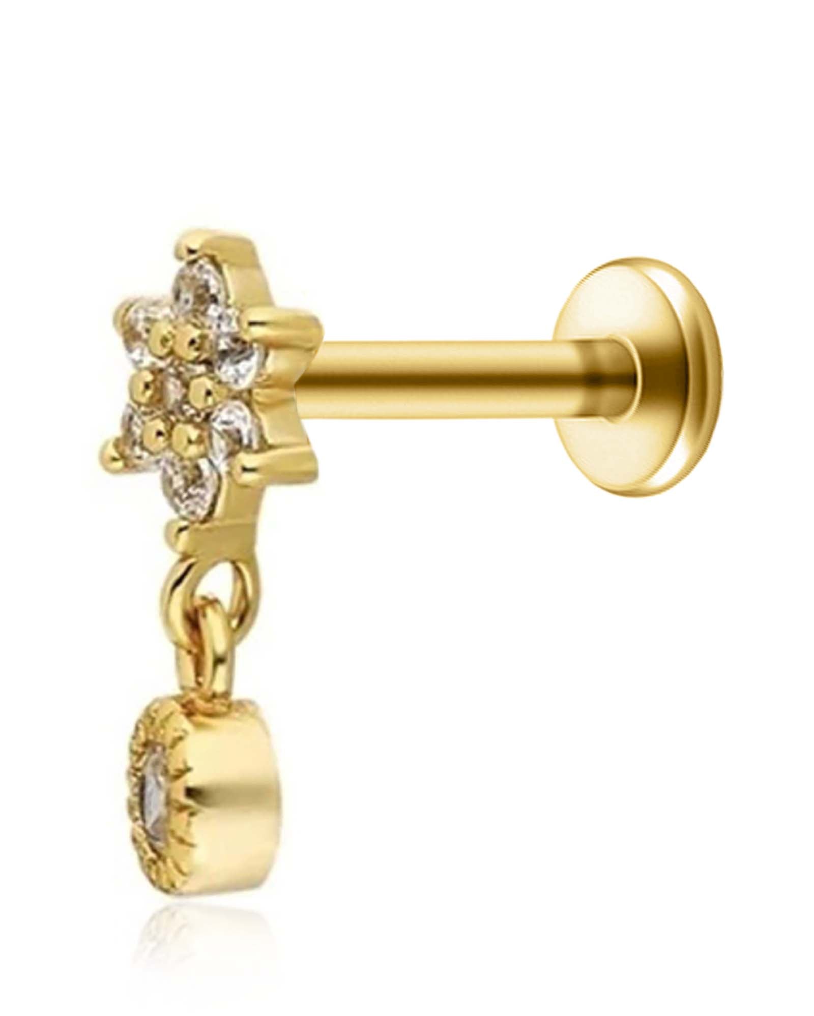 Kalina Flower Drop Flat Back Stud