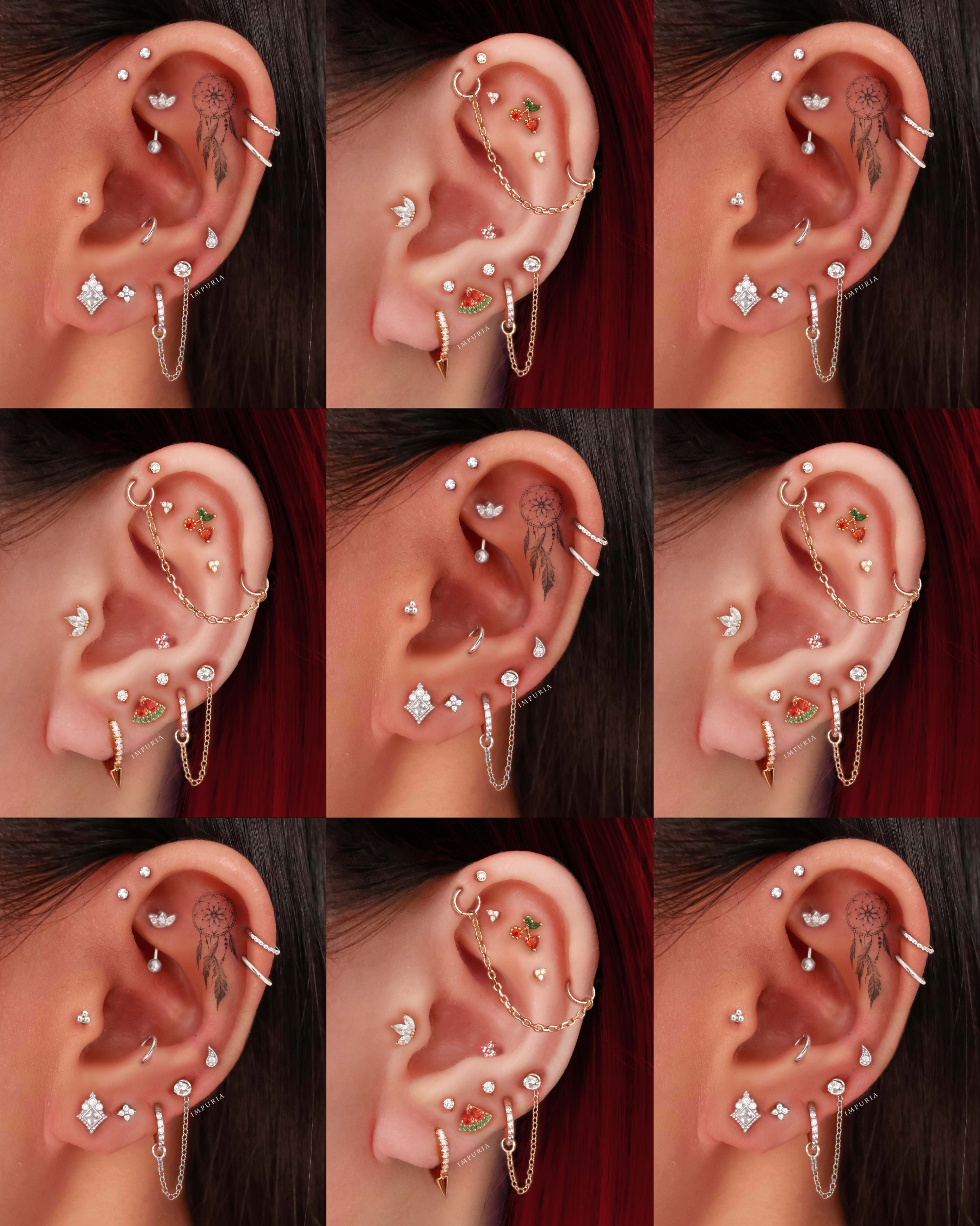 Kissa Chain Flat Back Stud