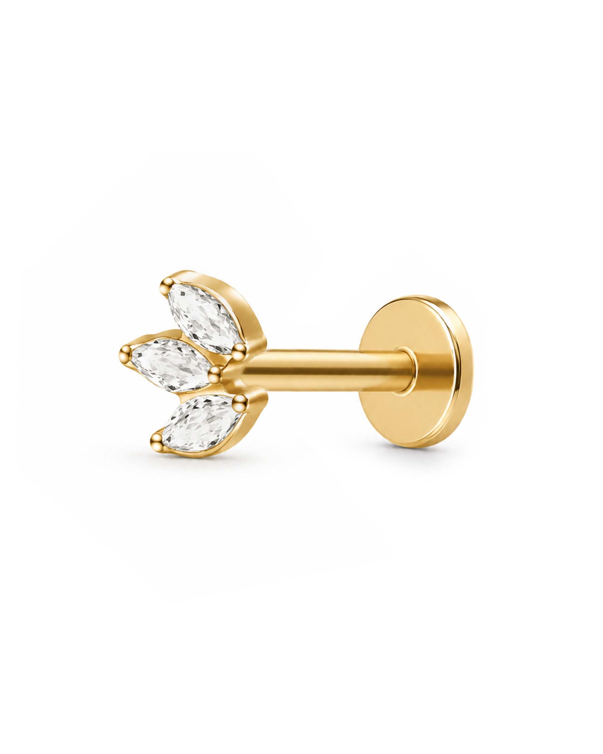 Alma Marquise Flat Back Stud