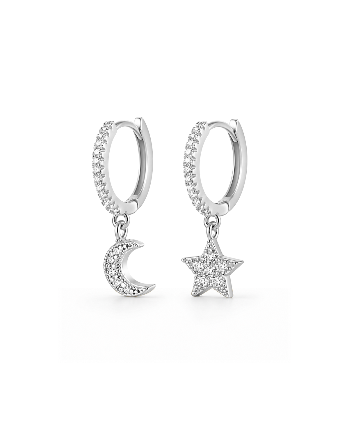 Alpha Moon Star Huggie Hoop Earrings