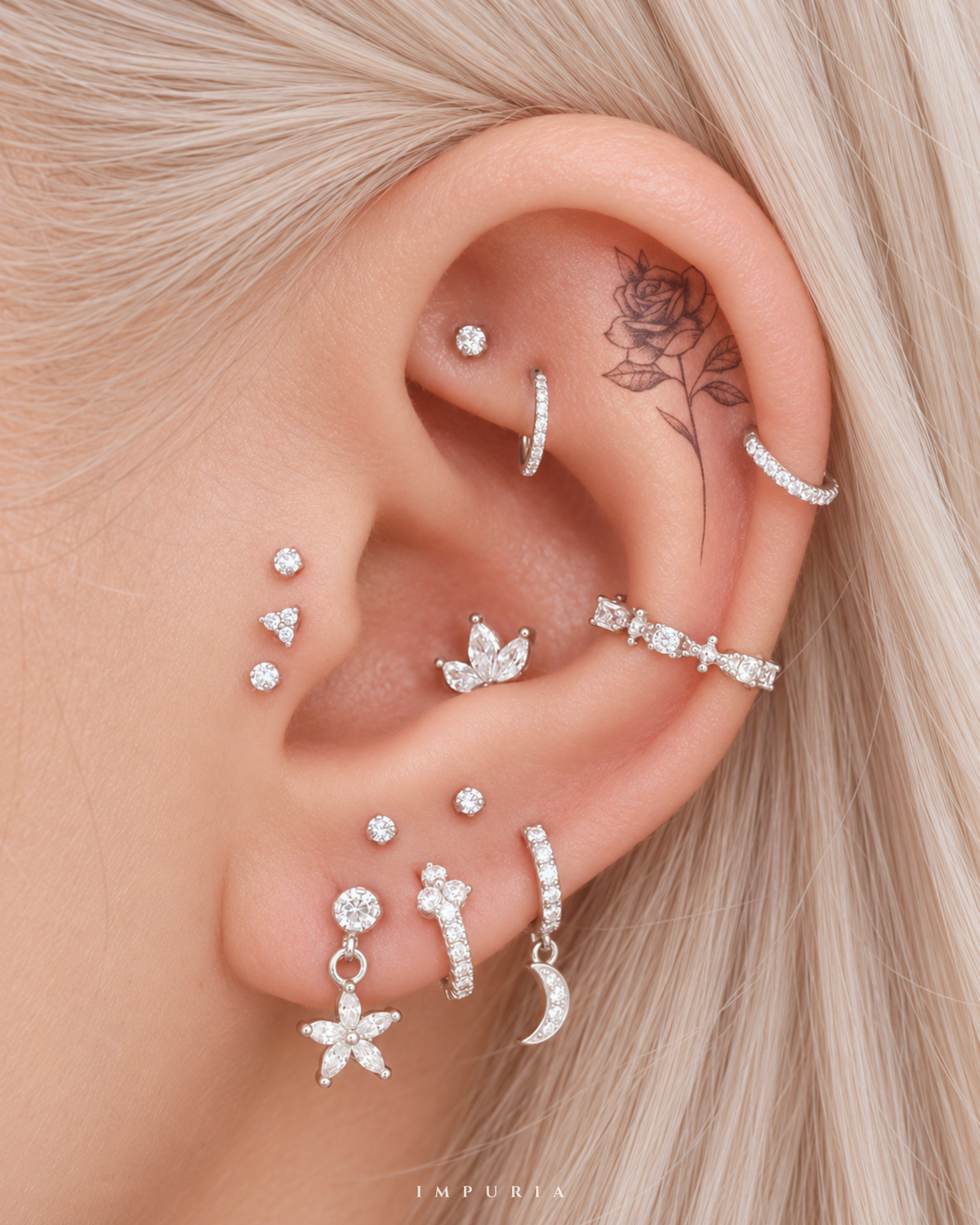 Blossom Flower Dangle Flat Back Stud