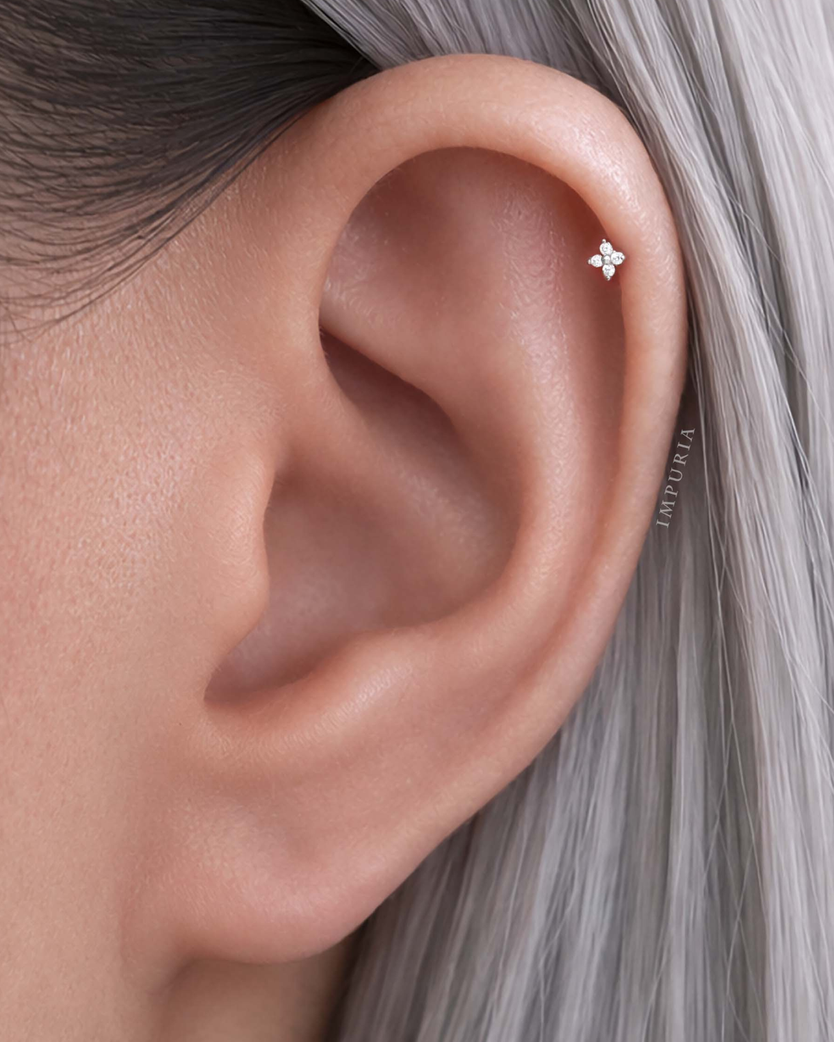 Clover Flat Back Stud
