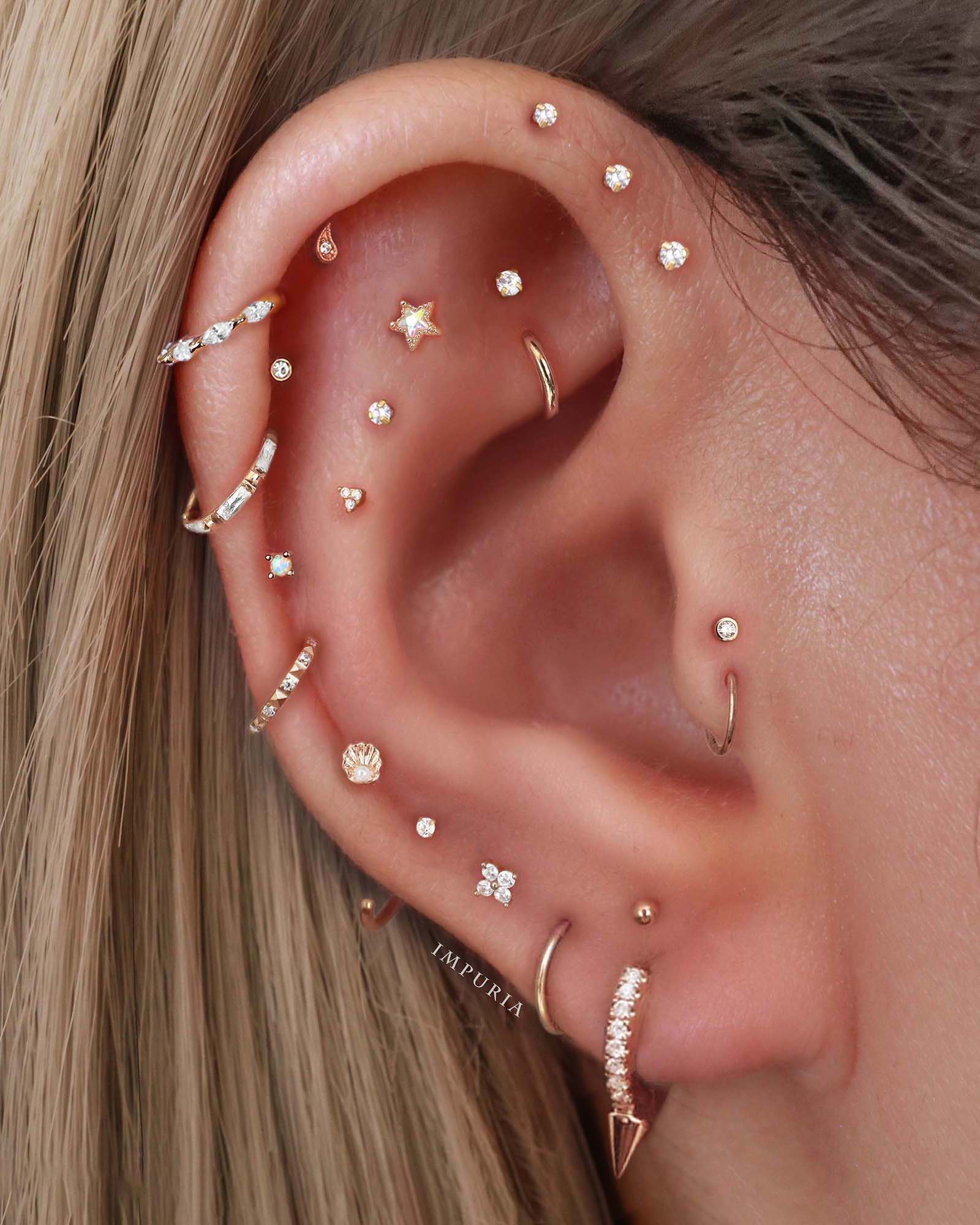 Em Minimalist Polished Ball Hoop Ring Earrings
