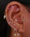 Callisto Moon & Crystal Dangle Star Ear Piercing Earring Stud Set