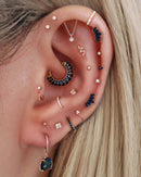 Hidden Helix Earring Stud Multiple Blue Gold Ear Piercing Curation Ideas for Women - www.Impuria.com