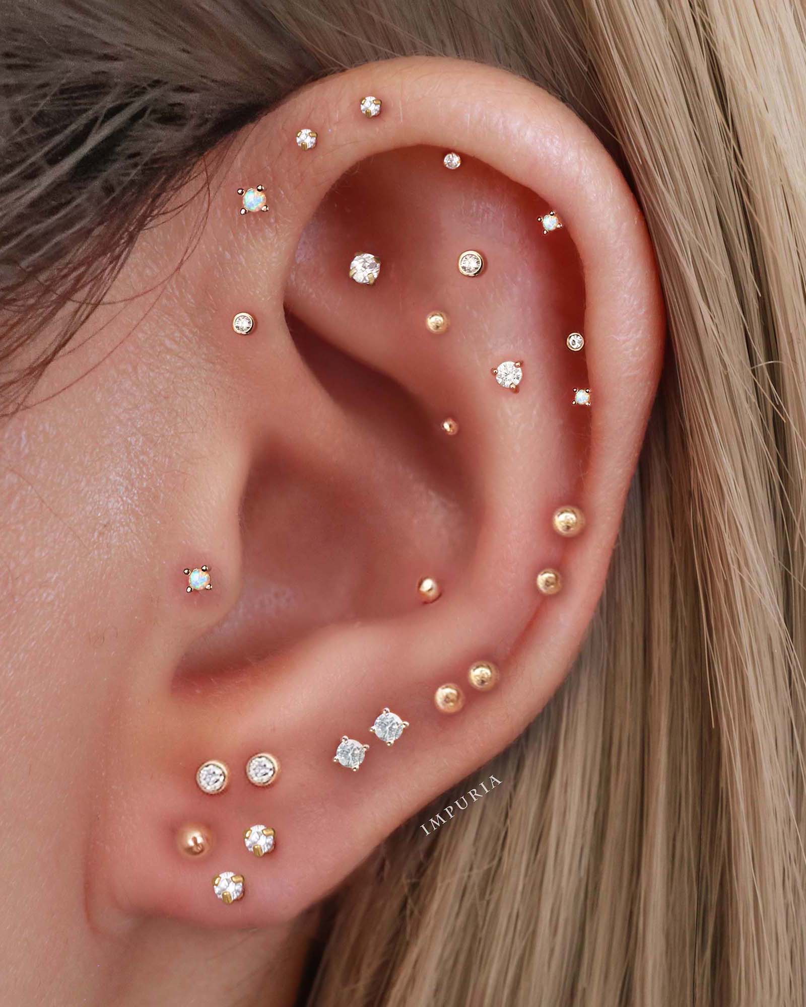 Surgical Steel Flat Back Internally Threaded Cartilage Stud Labret Earrings for Women - Impuria Ear Piercing Jewelry