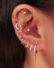 Angel Hearts & Celestial Crystal Drop Ear Piercing Earring Stud Set