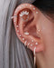 Eli Crystal Pave Spike Drop Eternity Hoop Huggie Earrings