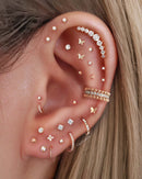 Stainless Steel Trinity Cartilage Ear Piercing Earring Stud Multiple Ear Curation Ideas for Women - www.Impuria.com