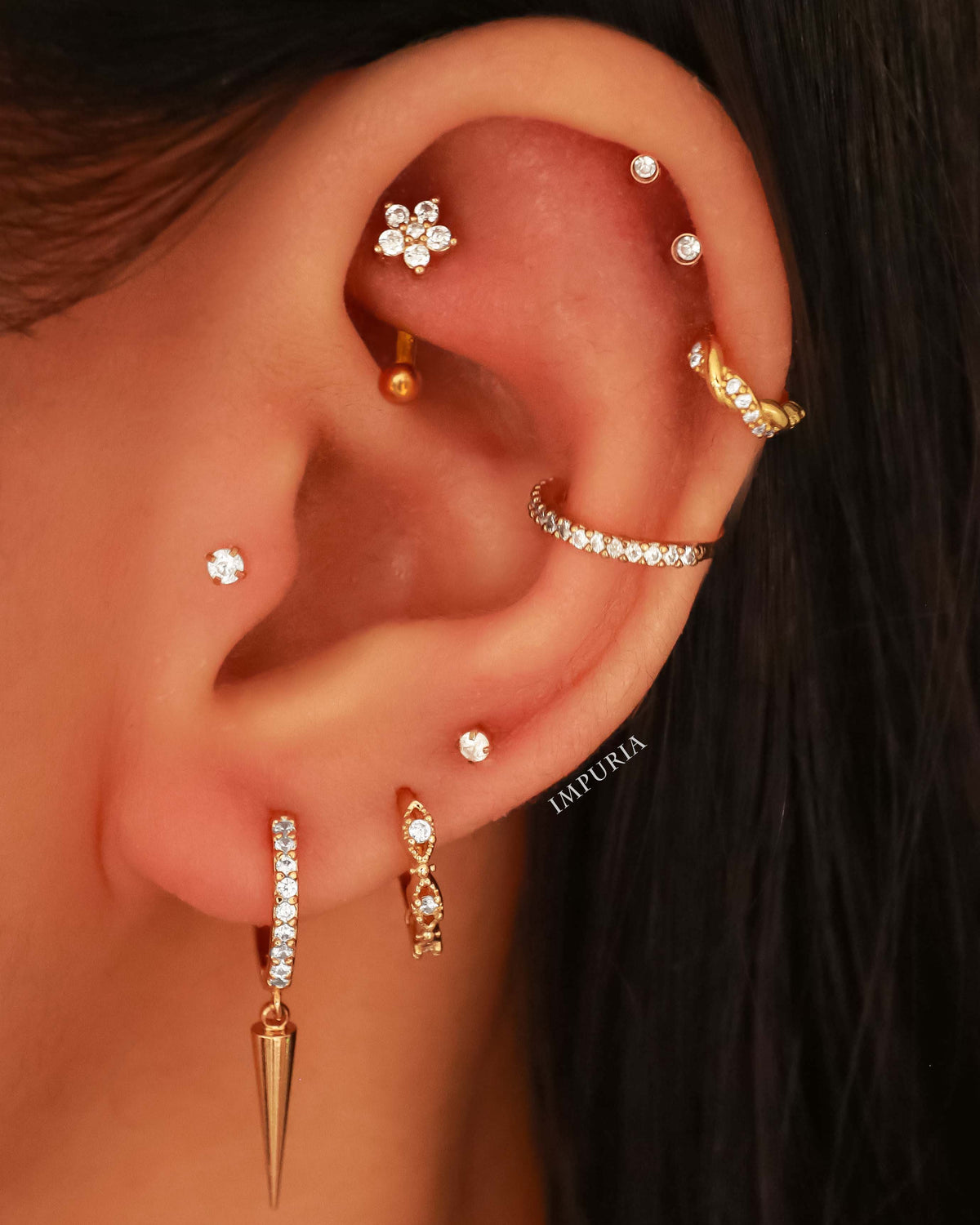 Flat Back Earring Stud Tragus Piercing Ear Curation Ideas - www.Impuria.com