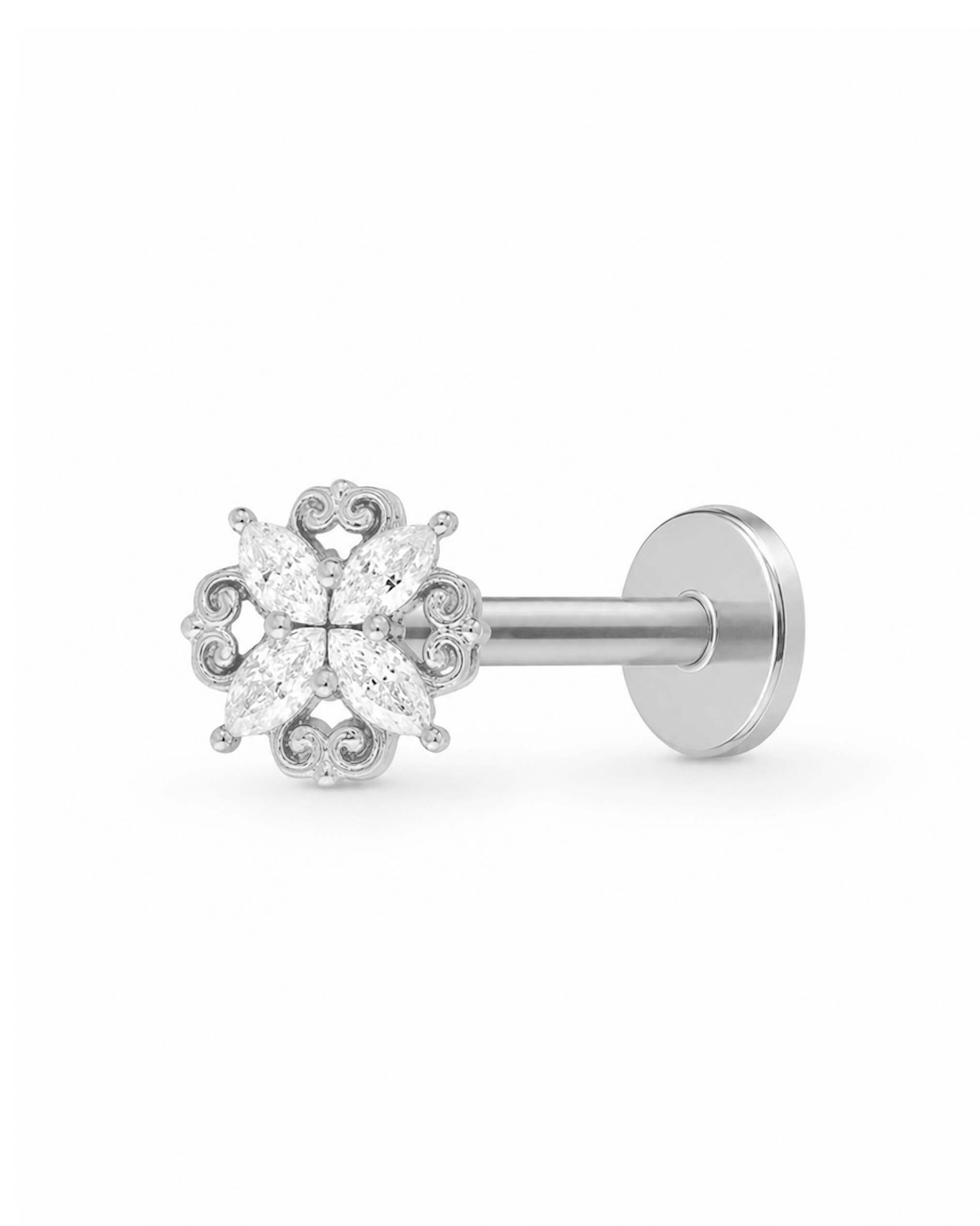 Fleur Filigree Flat Back Stud