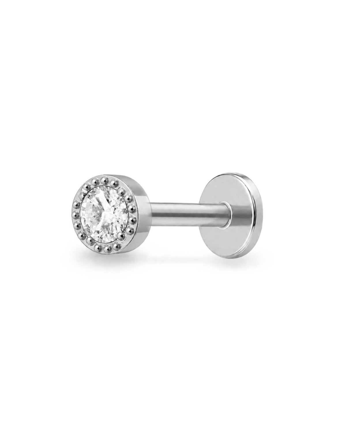 Halo Milgrain Flat Back Stud