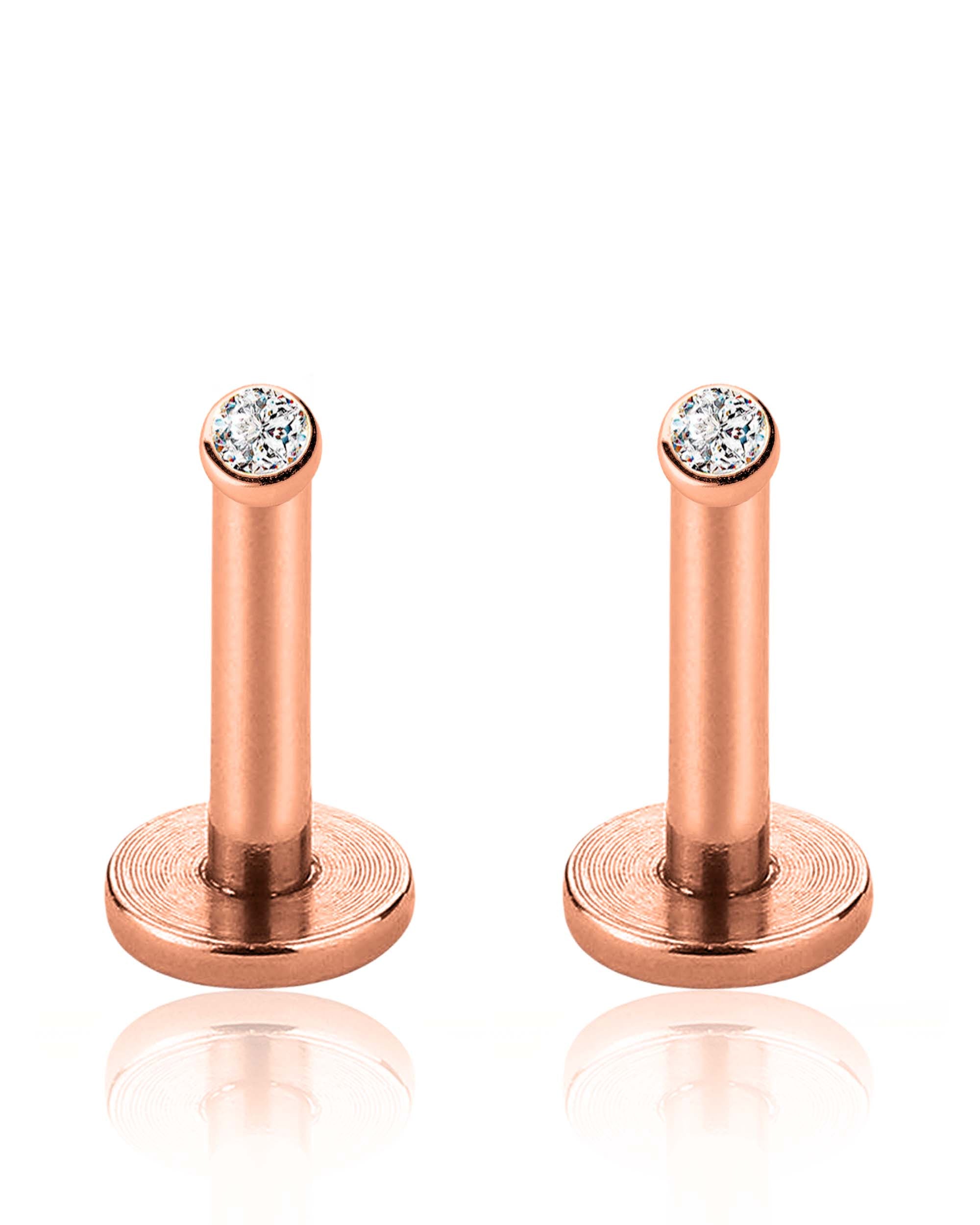 bezel crystal ear piercing jewelry for daily wear