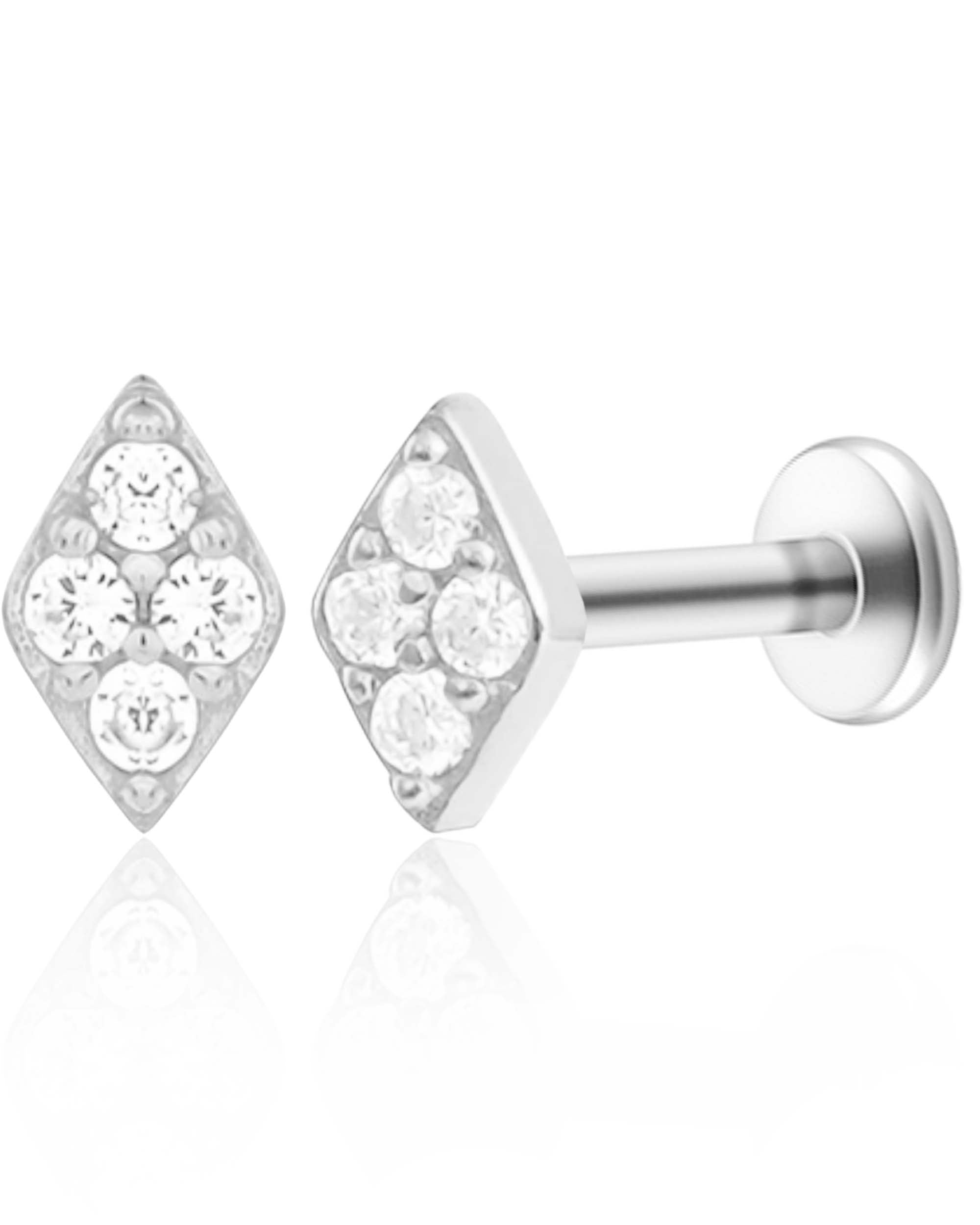 Chance Halo Rhombus Ear Piercing Stud
