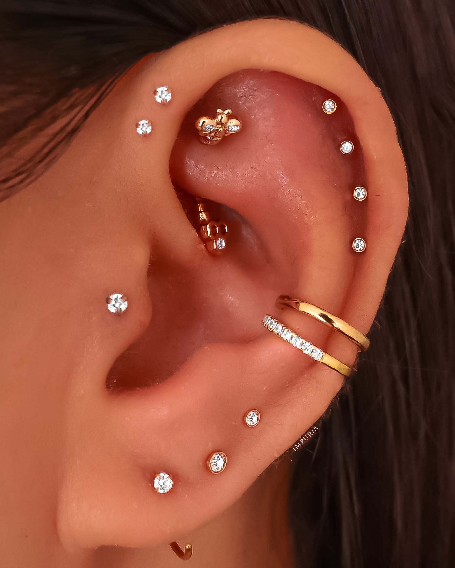 Beautiful Tiny Multiple Ear Piercing Cartilage Helix Tragus Lobe Earring Studs - www.Impuria.com