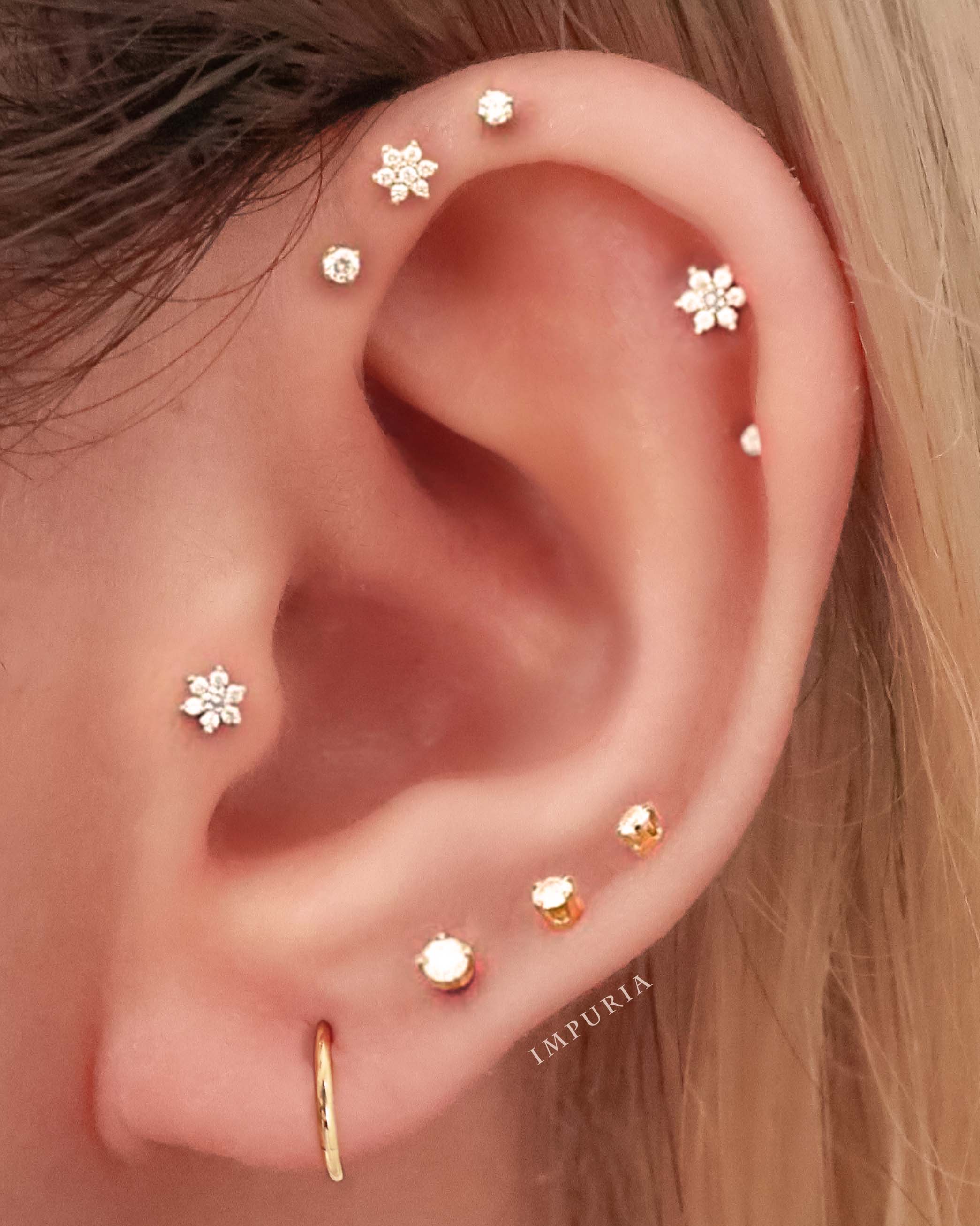 Cartilage Piercing Earring Studs for Women Multiple Ear Piercing Ideas for Women - www.Impuria.com #earpiercings