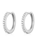 Crystal Pave Huggie Hoop Earrings in Gold or Silver - www.Impuria.com #earrings