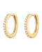 Crystal Pave Huggie Hoop Earrings in Gold or Silver - www.Impuria.com