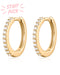 Crystal Pave Huggie Hoop Earrings in Gold or Silver - www.Impuria.com #earrings