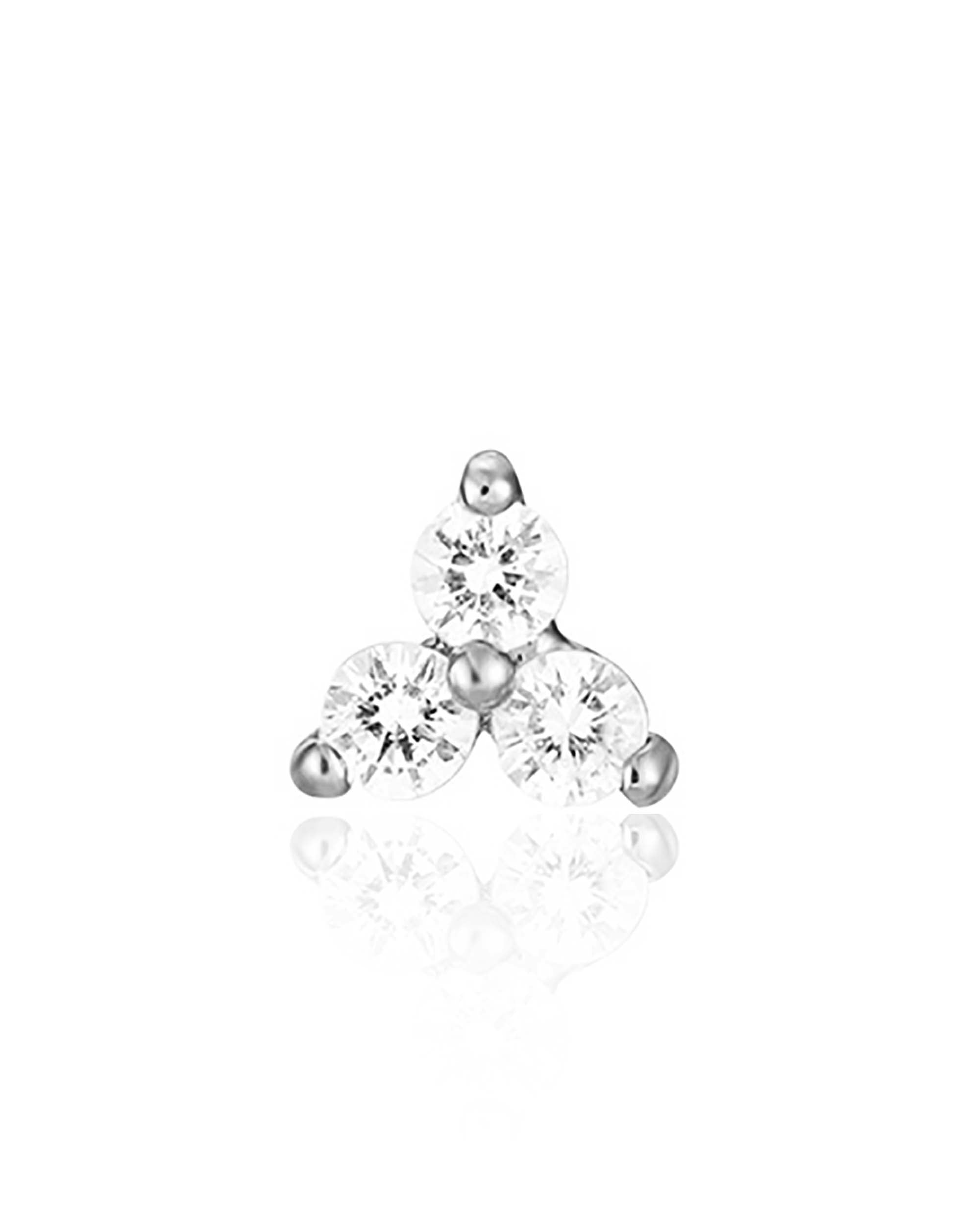 Trine Triple 14K Gold Flat Back Stud