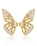 Flutter Butterfly Wings Double Ear Piercing Earring Stud Set