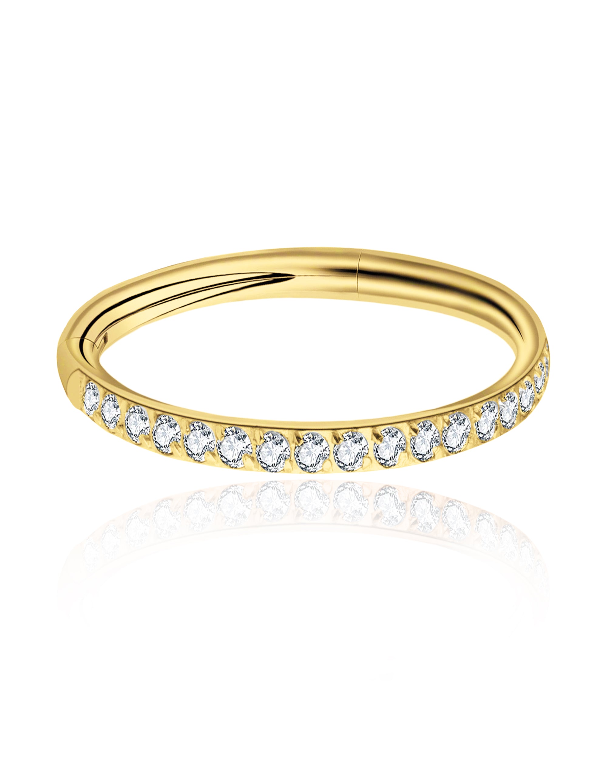 Pretty Crystal Ear Piercing Ring Hoop for Cartilage Helix Rook Tragus in Rose Gold, Gold, Silver - www.Impuria.com
