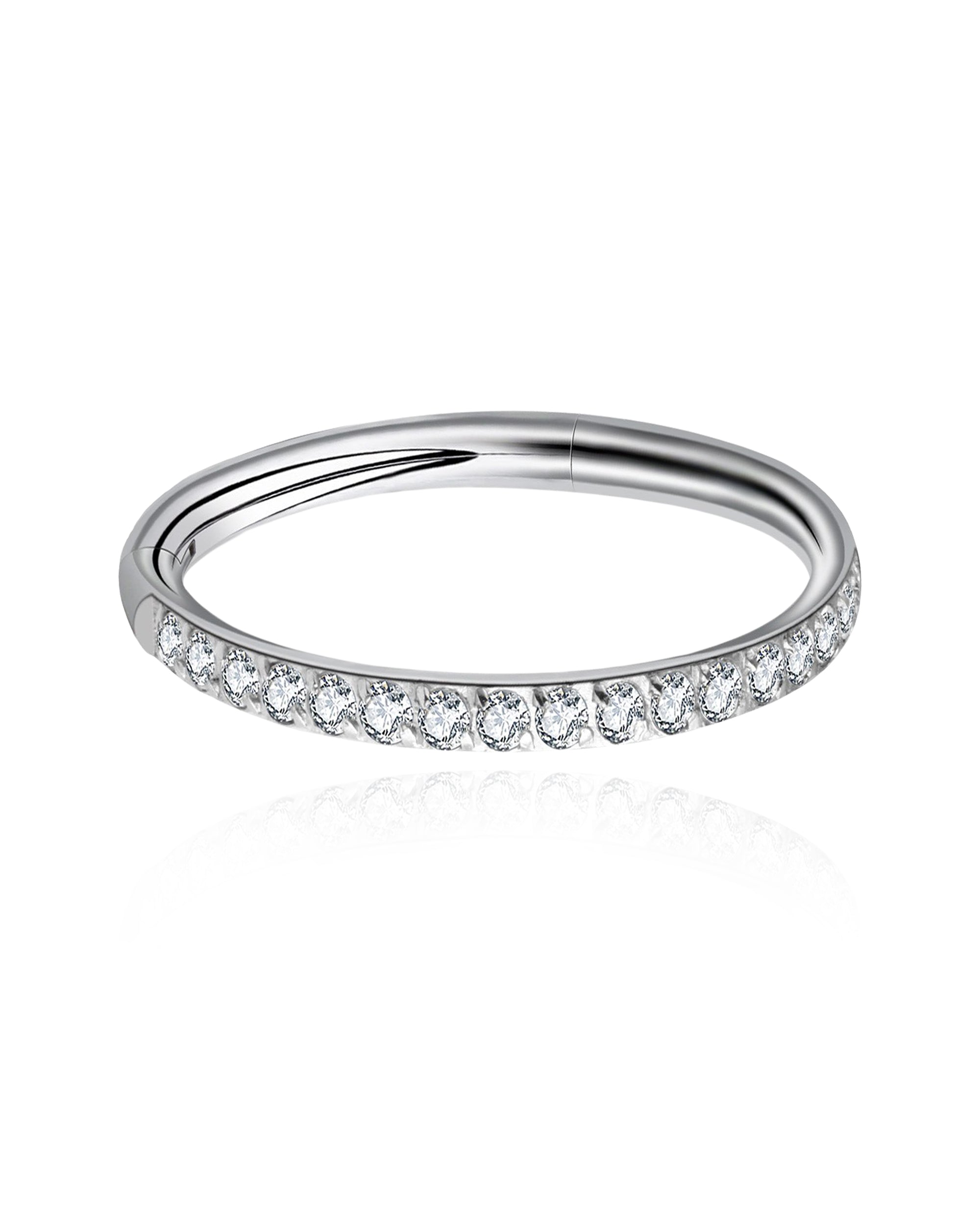 Pretty Crystal Ear Piercing Ring Hoop for Cartilage Helix Rook Tragus in Rose Gold, Gold, Silver - www.Impuria.com